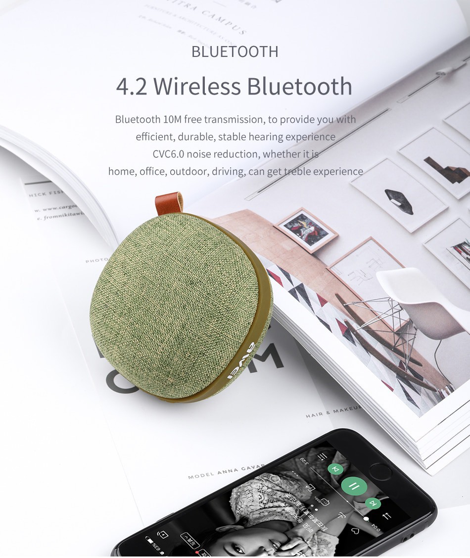 Loa bluetooth không dây mini Awei Y260 âm thanh nổi hỗ trợ thẻ TF đĩa U cho điện thoại