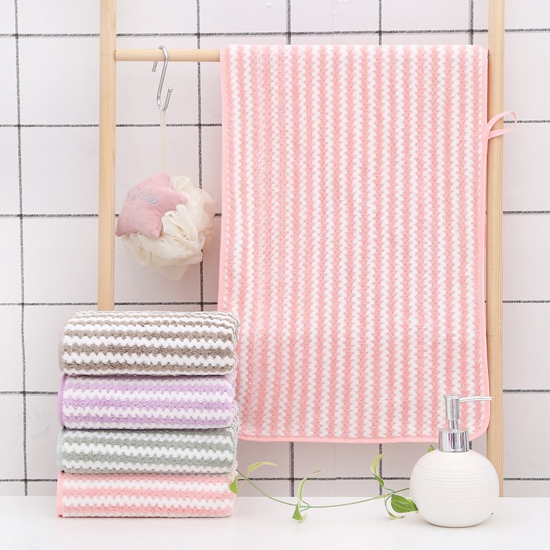 Khăn Mặt Hàn Quốc Kẻ Sọc Siêu Mềm Mại Siêu Thấm Hút 50x30cm- Khăn Mặt Lông Cừu Cotton