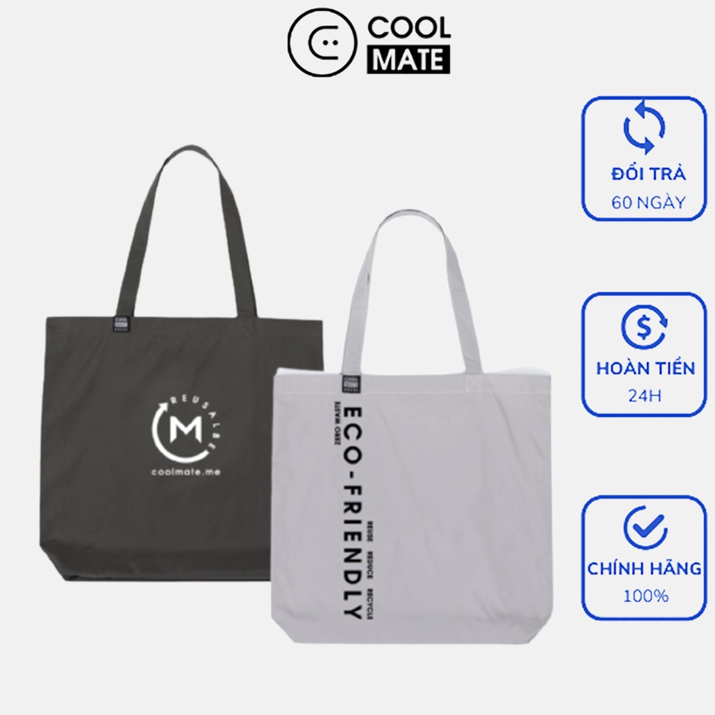 2 chiếc túi tote vải Clean Bag thân thiện môi trường thương hiệu Coolmate (màu bất kỳ)