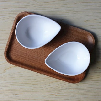 Bát sứ ăn dặm hình giọt nước - sứ trắng