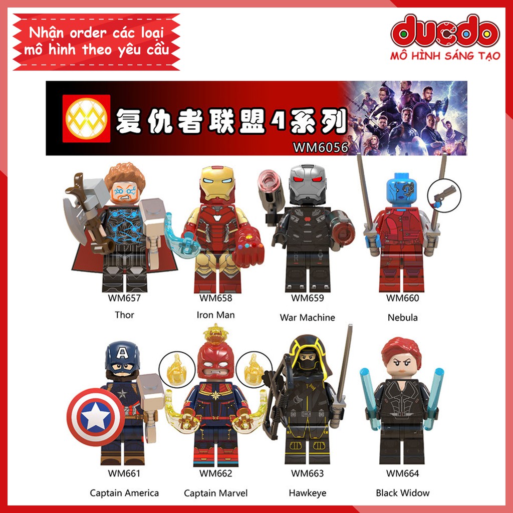 Minifigures siêu anh hùng End Game - Đồ chơi Lắp ghép Xếp hình Mô hình Mini Iron Man EndGame WM6056