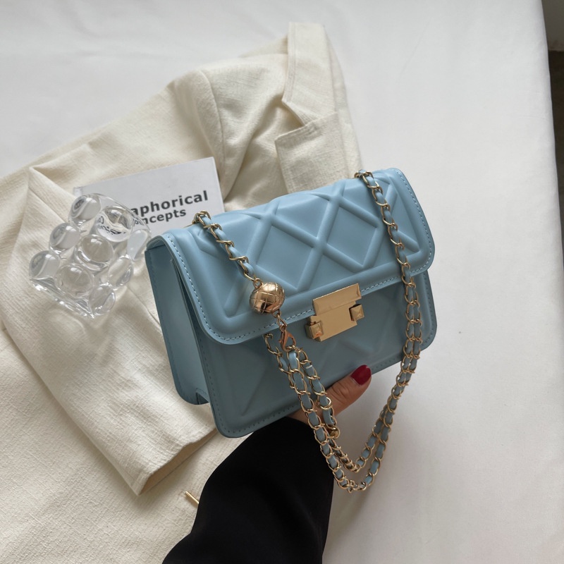 Túi Đeo JASMIN NOIR Chéo Nắp Lật Họa Tiết Kẻ Ô Phối Dây Xích Cho Nữ