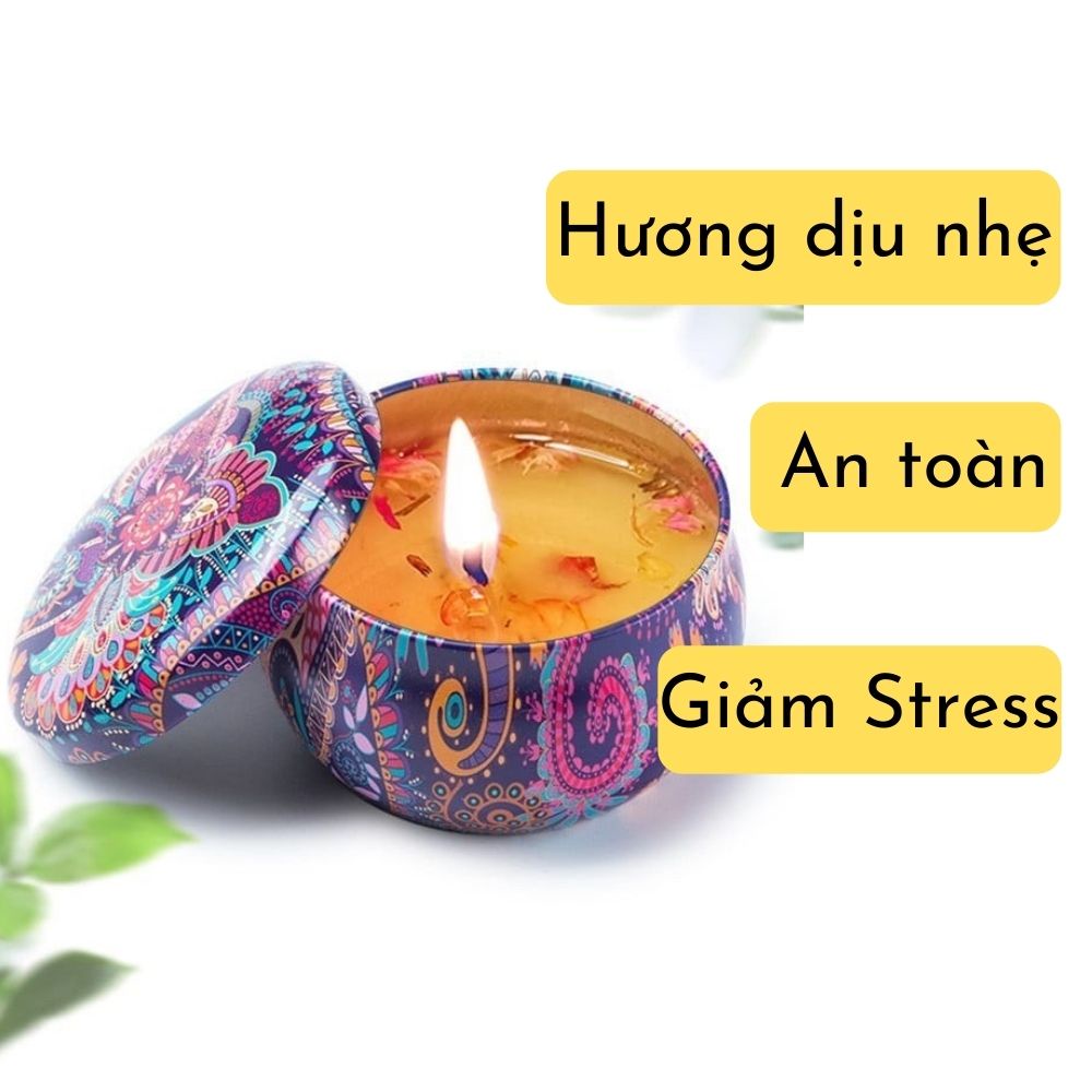 [Mã LIFEHLDEC giảm 10% đơn 99k] Nến thơm phòng hoa khô thiên nhiên, nến sáp thơm thư giãn cao cấp