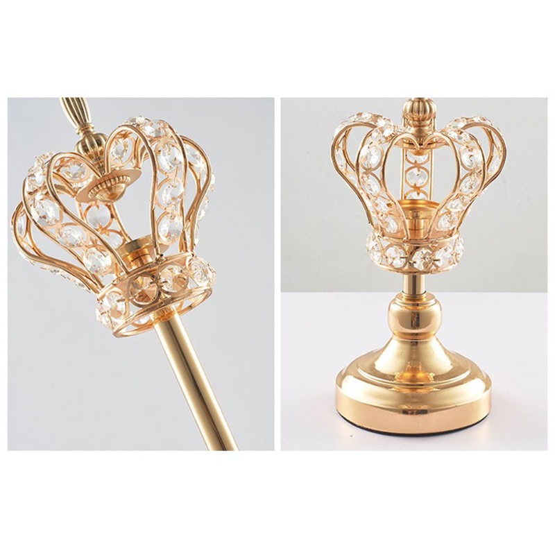 Giá Đỡ Đèn Cầy Bằng Sắt Mạ Hình Vương Miện Độc Đáo Trang Trí Nhà Cửa