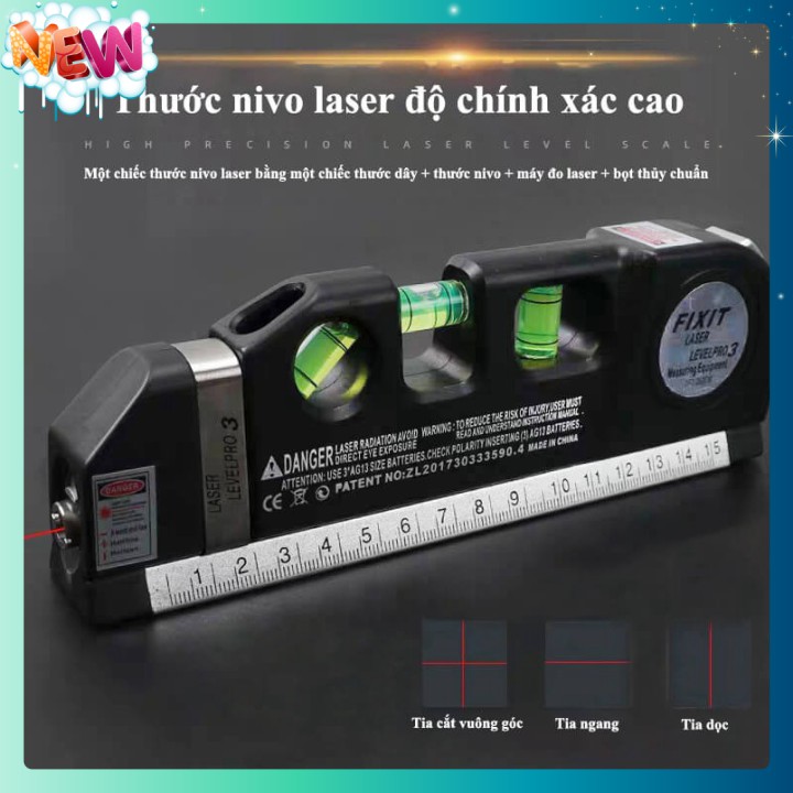 🇳 🇪 🇼®️ Thước nivo laser đa chức năng, thước dây + thước nivo + máy đo laser + bọt thủy chuẩn