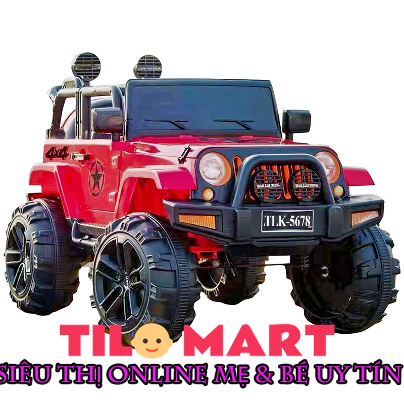 Xe oto điện trẻ em, xe ô tô điện cho bé TILO KIDS TLK-5678 kiểu dáng địa hình, có điều khiển từ xa, bluetooth