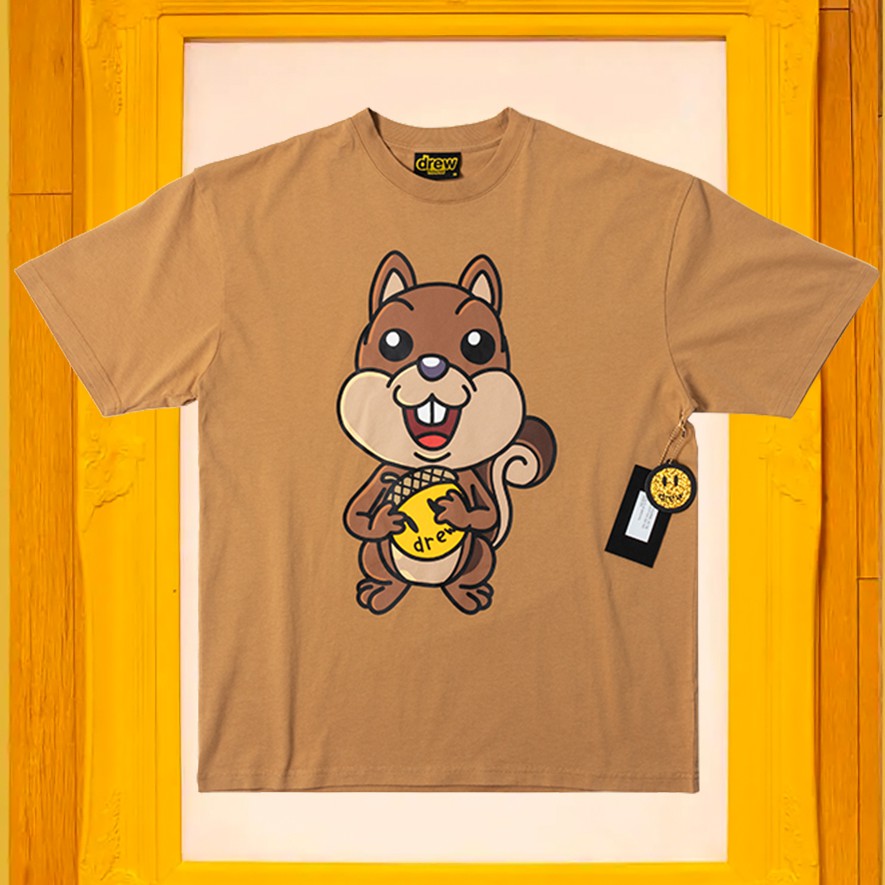 ⚡️[CHỈ 1 NGÀY] - Áo Drew House Cartoon Squirrel (Browne) cao cấp full tag túi, áo thun drew house justin bieber