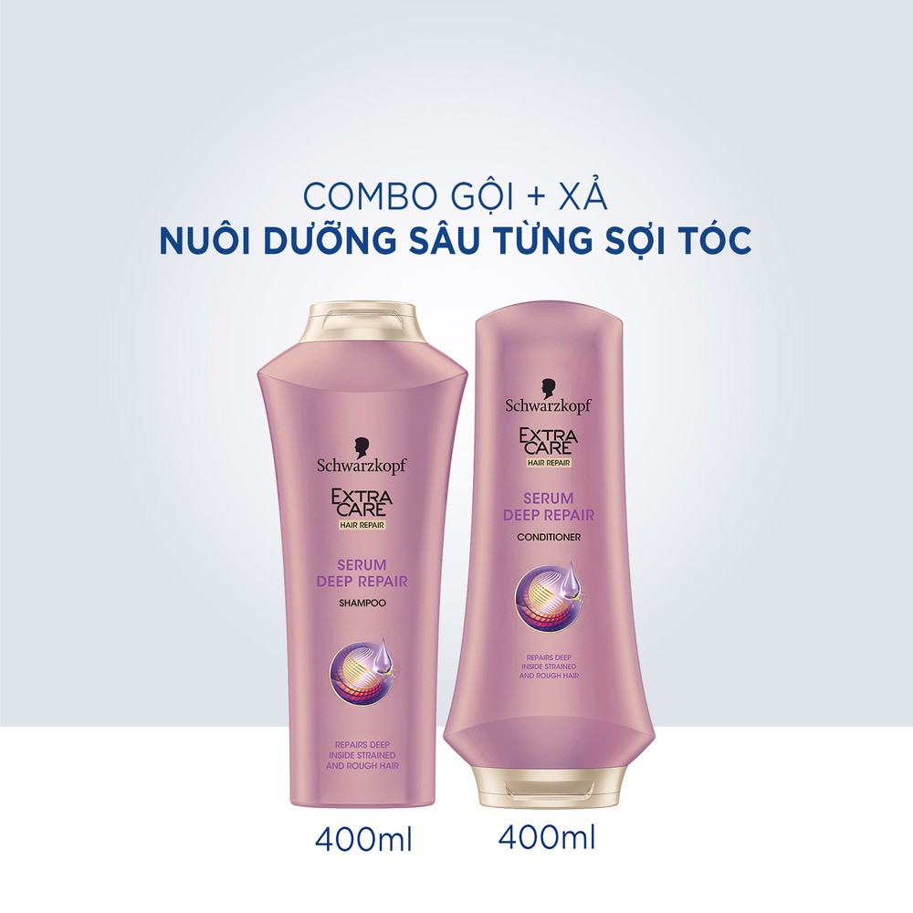 Dầu Xả Schwarzkopf Extra Care Serum Deep Repair Nuôi Dưỡng Sâu Mái Tóc 400ml