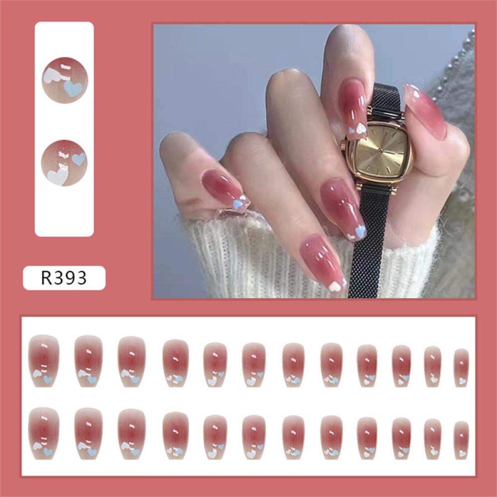 Set 24 Móng Tay Giả Nhiều Màu Dễ Thương F6Y9