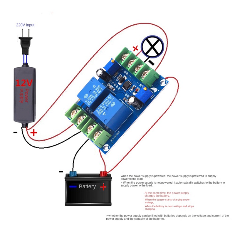 Bảng Mạch Điều Khiển Nguồn Tự Động Chuyển Đổi Nguồn Điện Sạc Pin