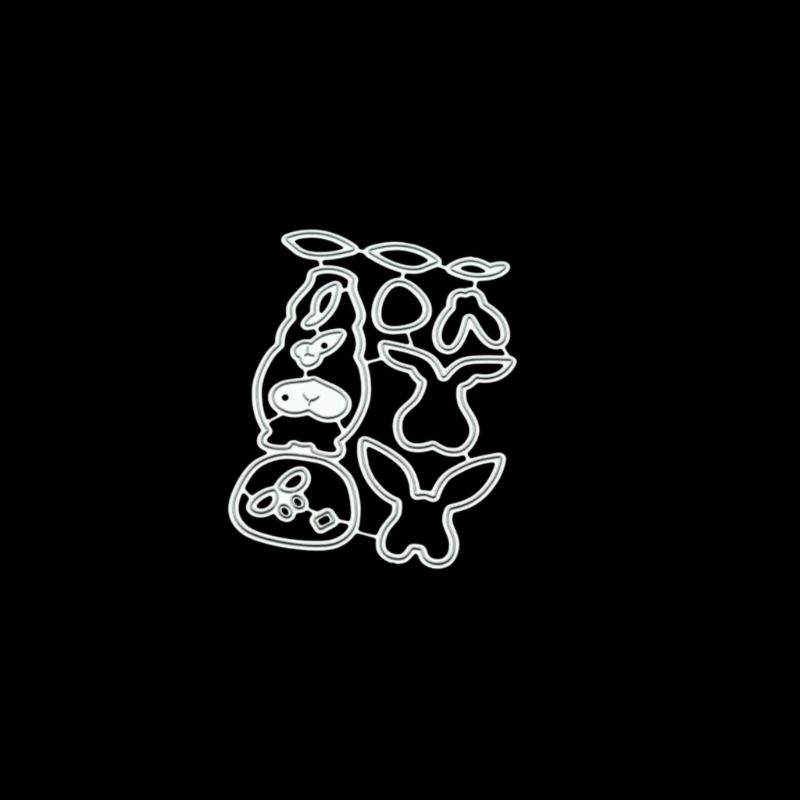 Khuôn Cắt Giấy Kim Loại Hình Thỏ Xinh Xắn