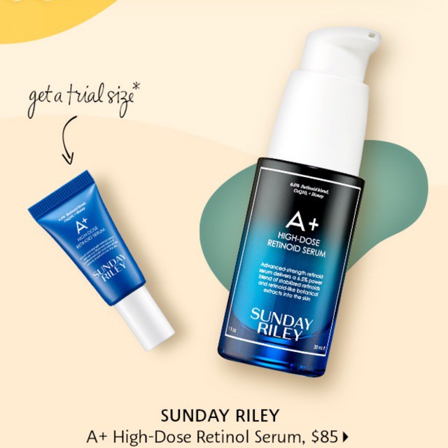 [ Minisize 5ml ] Tinh Chất Chống Lão Hoá SUNDAY RILEY A+ High-Dose Retinol Serum