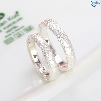 Nhẫn bạc đôi nam nữ đơn giản khắc tên theo yêu cầu ND0464 Trang Sức TNJ