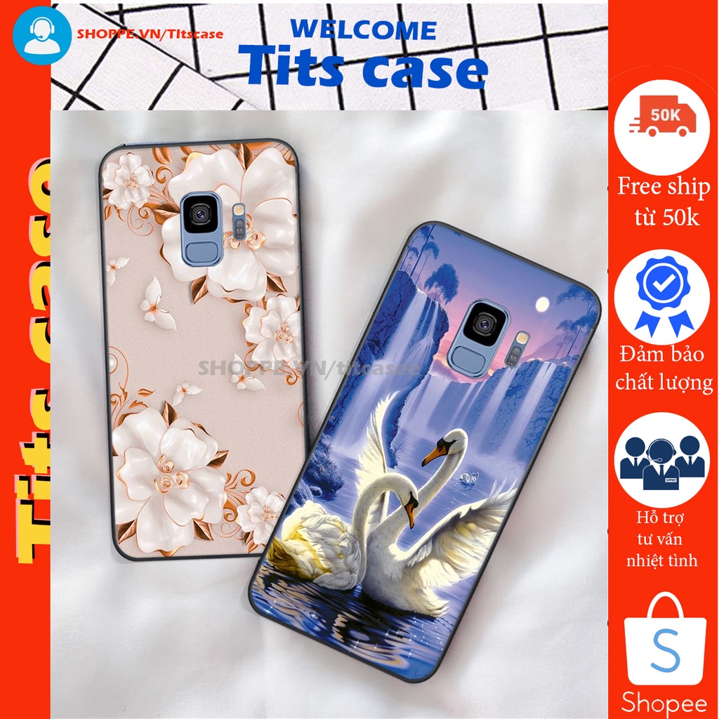 Ốp lưng Samsung Galaxy S9 in hình thiên nga,hoa may mắn, đặc sắc ĐỘC - LẠ - BỀN