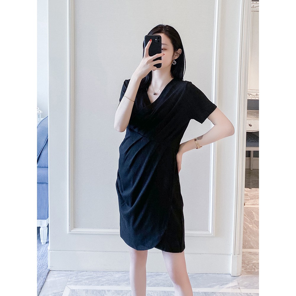 [ BIGSIZE 85kg ] VÁY ĐẦM BẦU THIẾT KẾ DỰ TIỆC CÔNG SỞ MÙA HÈ VẠT CHÉO CHO BÉ TI