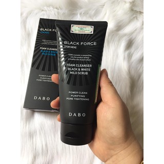 [ Chính Hãng ] Sữa Rửa Mặt Nam Than Hoạt Tính Sạch Nhờn Sáng Da Black Force Dabo Hàn Quốc (120ml)