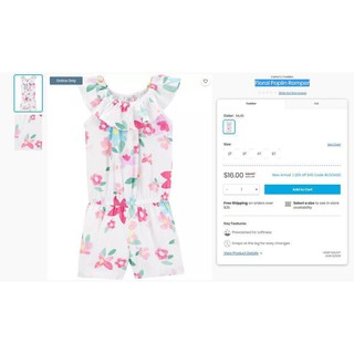 Jumpsuit bé gái Carter xuất xịn