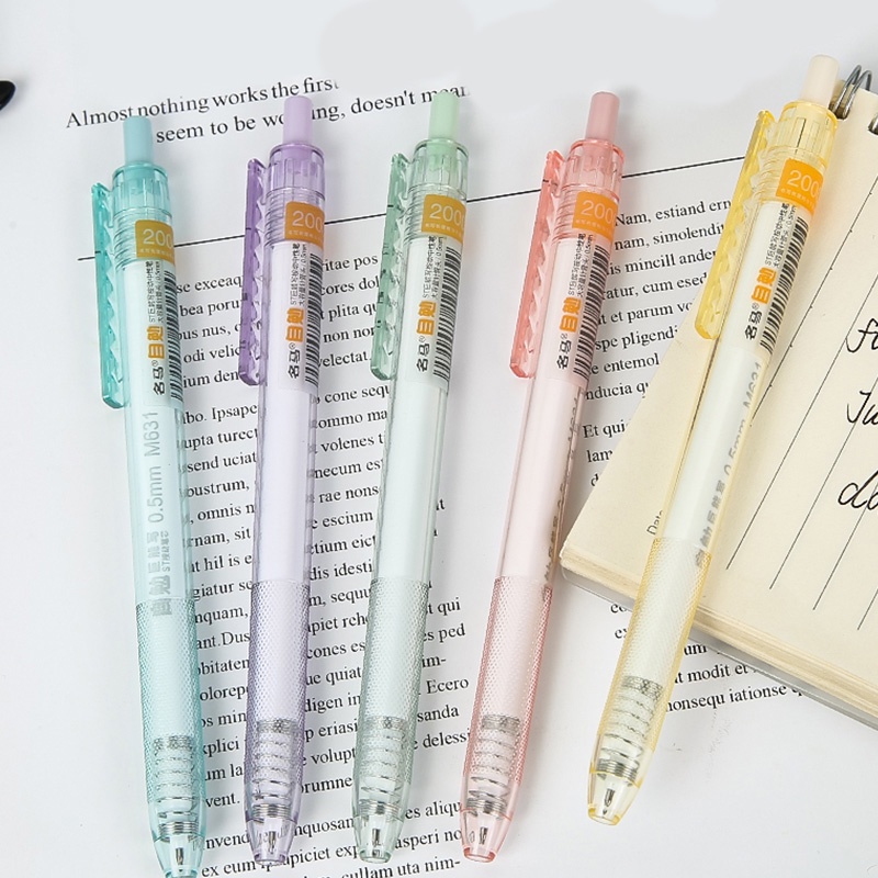 Set 5 Bút Bi Mực Đen Ngòi 0.5mm Có Thể Thu Gọn