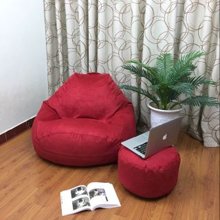 Gối lười hạt xốp vải da lộn (đã có ruột xốp)