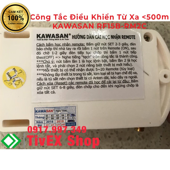 Công Tắc Điều Khiển Từ Xa KAWASAN RF15B-RM2/RM2C