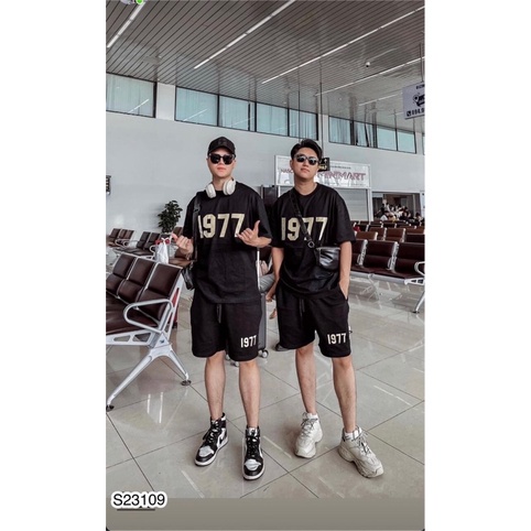 [FreeShip] Bộ Nam 1977 Chữ In Chất Cotton - Bộ Nam Cao Cấp