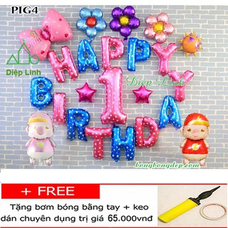 Sét bóng trang trí sinh nhât mẫu heo