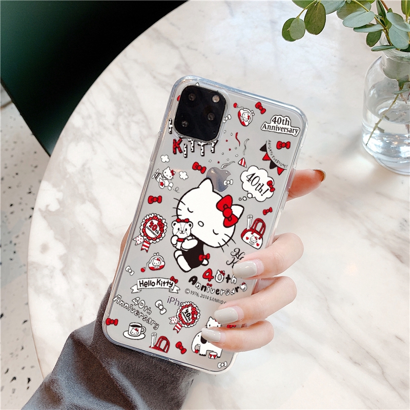 Hellokitty Case for vivo y83 y71 y91c y17 y3 y12 y19 z5x iqooneo phone case  v7 v7plus v5 v5plus v9 v11 v11i v15pro v15 casing Silicone Transparent shell cute cartoon