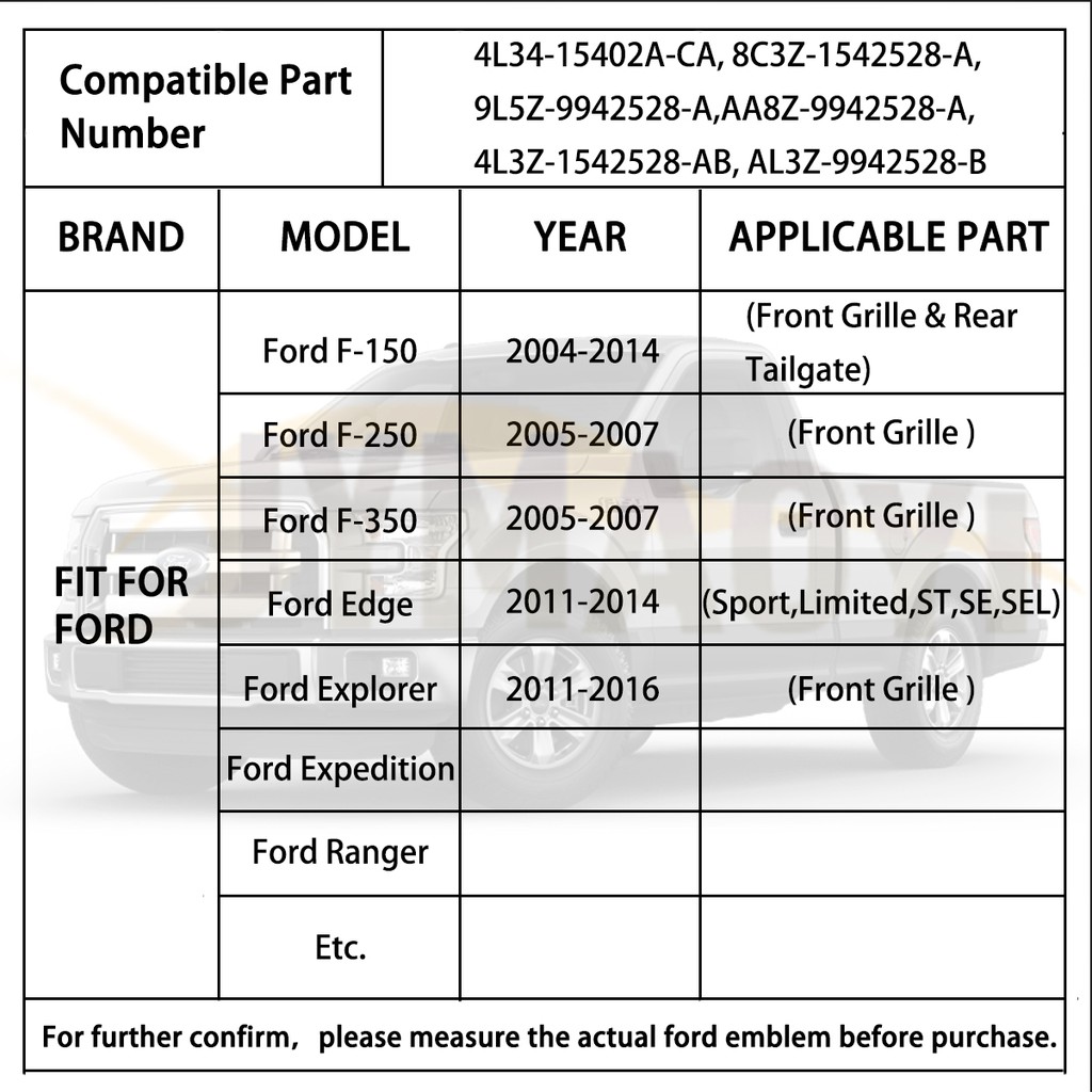 Phụ Kiện Logo 9 Inch Trang Trí Xe Hơi Ford Edge F150 F250 F350 Explorer Expedition Ranger