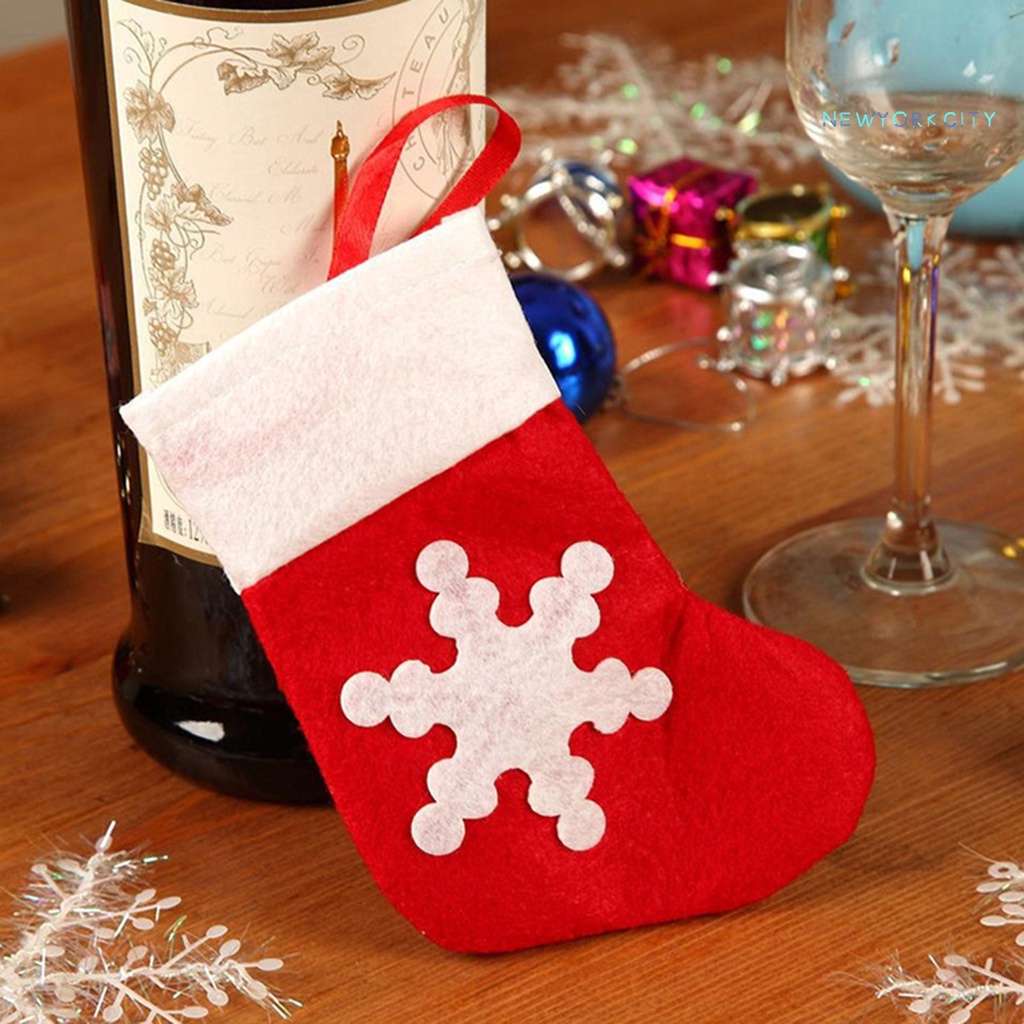 Ny-túi Đựng Dao Nĩa Họa Tiết Bông Tuyết Giáng Sinh Tái Sử Dụng Được Trang Trí Nhà Bếp