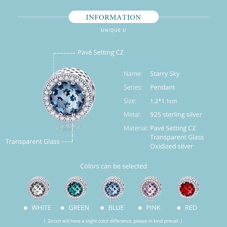 Mặt vòng tay BAMOER bằng bạc 925 đính đá nhân tạo kiểu dáng sang trọng