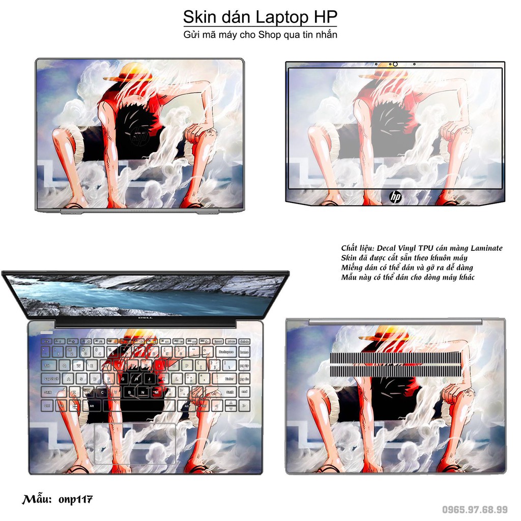 Skin dán Laptop HP in hình One Piece _nhiều mẫu 13 (inbox mã máy cho Shop)