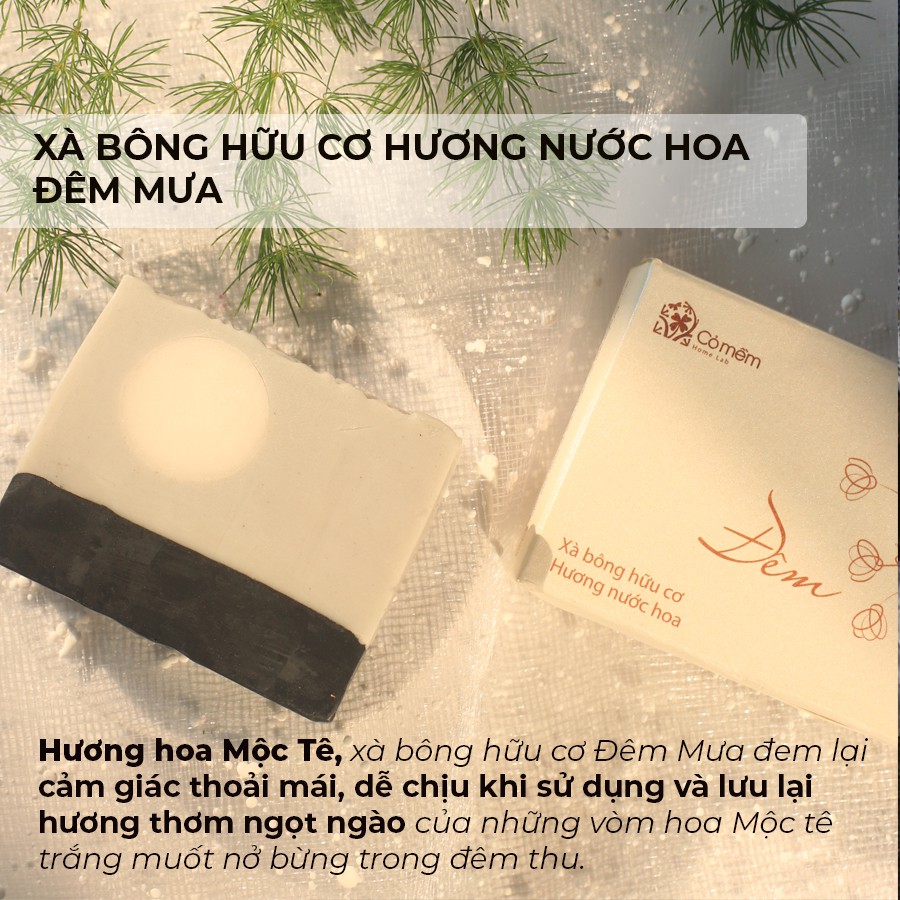 Xà Bông Tắm Và Rửa Mặt Hữu Cơ Hương Nước Hoa An Toàn Từ Thiên Nhiên Cỏ Mềm 100g