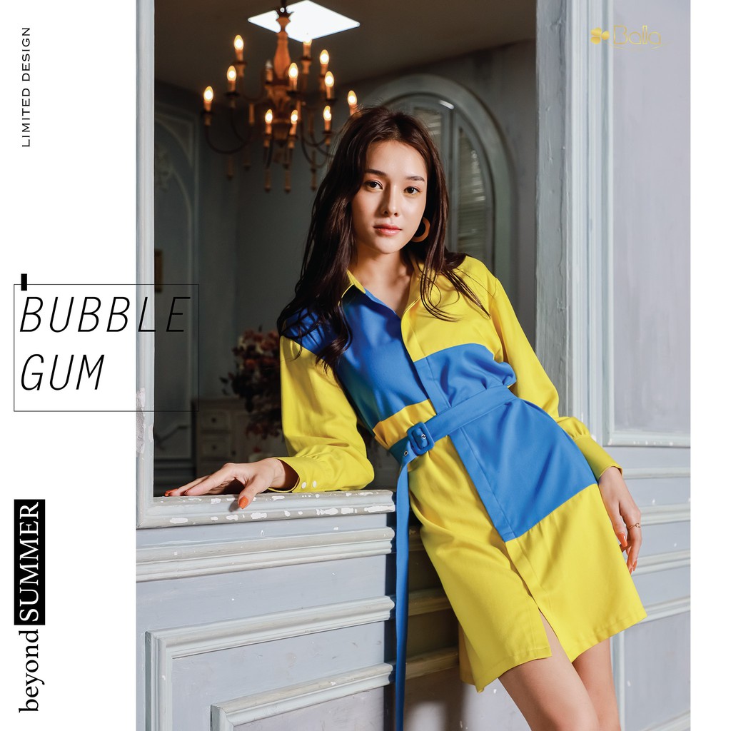 BUBBLE GUM- VÁY SƠ MI VÀNG XANH (BALA DESIGN)
