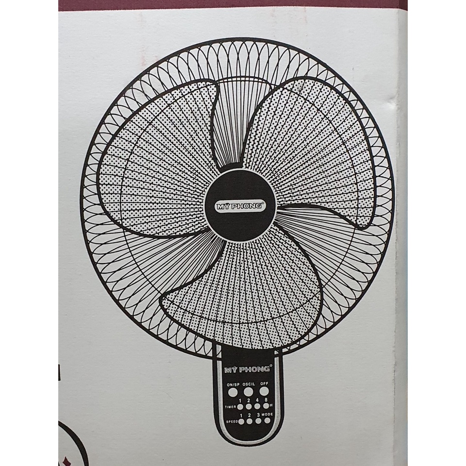Quạt treo tường CÓ REMOTE Mỹ Phong MP16RMII