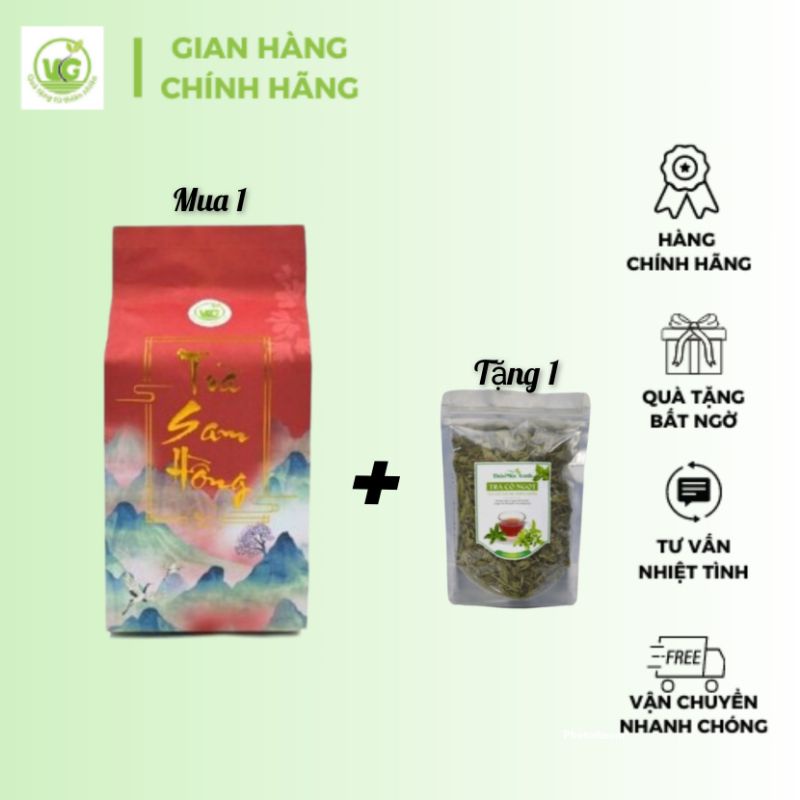 Mua 1 tặng 1 gói trà cỏ ngọt , Hỗ Trợ ngủ ngon, tra sam hong, trà sam hồng