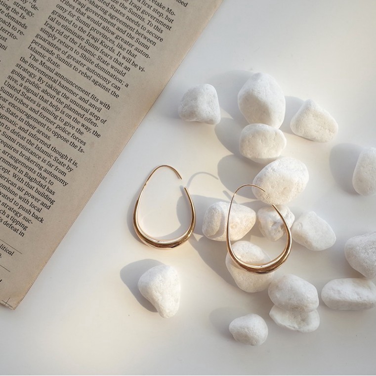 Khuyên Tai Kim Loại Thiết Kế Đơn Giản Thanh Lịch / Hoa tai / bông tai nữ