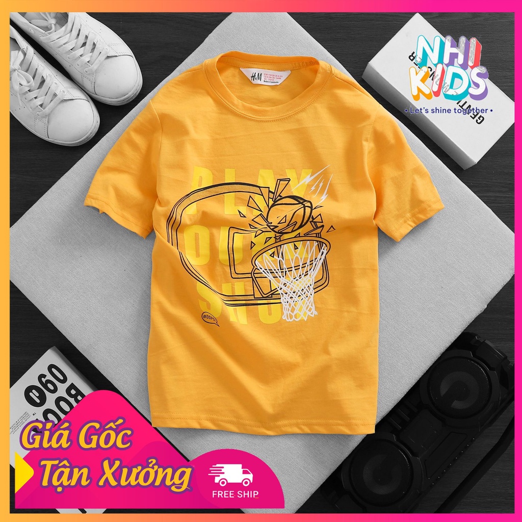 Áo thun tay lỡ hàng xuất xịn hm mới onweb 2022 in mềm không bong tróc form to cho bé từ 22 đến 55kg 5-16 tuổi - Nhi Kids