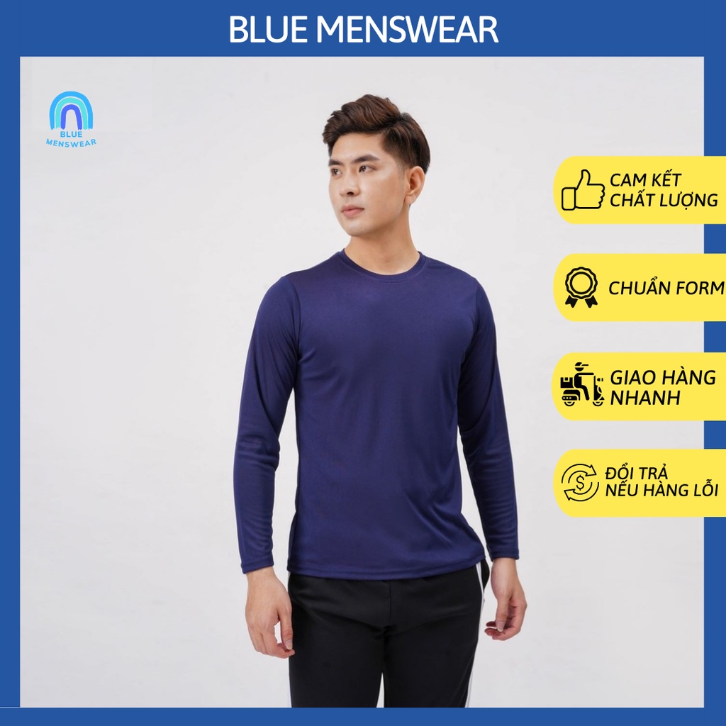 Áo Giữ Nhiệt Nam thể thao đẹp dài tay cao cấp AT28 - BLUE MENSWEAR
