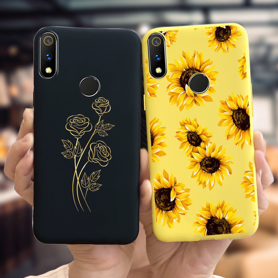 Ốp điện thoại dẻo họa tiết hoa xinh xắn thời trang cho Oppo Realme 3/ 3 Pro Realme3 3i 3pro Rmx1851 Rmx1821 Rmx1827