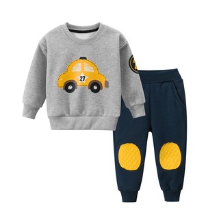[NHẬP KIDTET hoàn 15% xu đơn 150k] Bộ nỉ bé trai EROKIDS áo nỉ dài tay cho bé họa tiết ô tô chất cotton hàng xuất Âu Mỹ
