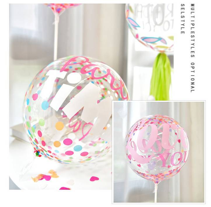 Bong Bóng Trong Suốt 20inch In Họa Tiết Dùng Trang Trí Tiệc Cưới