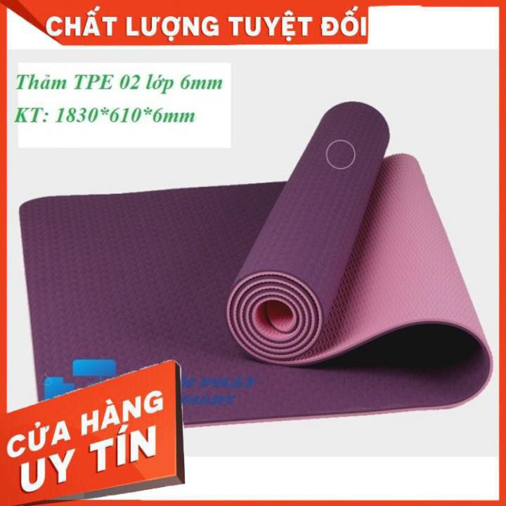 [XẢ KHO+FREE SHIP] Thảm tập yoga 2 lớp dầy dặn hàng đẹp