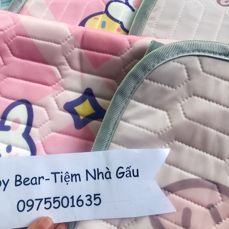 (8 MÀU TẶNG KÈM GỐI) Chiếu Điều Hoà Cao Su Non Tặng Kèm Gối Cho Bé In Hình 5D Baby Bear TIỆM NHÀ GẤU