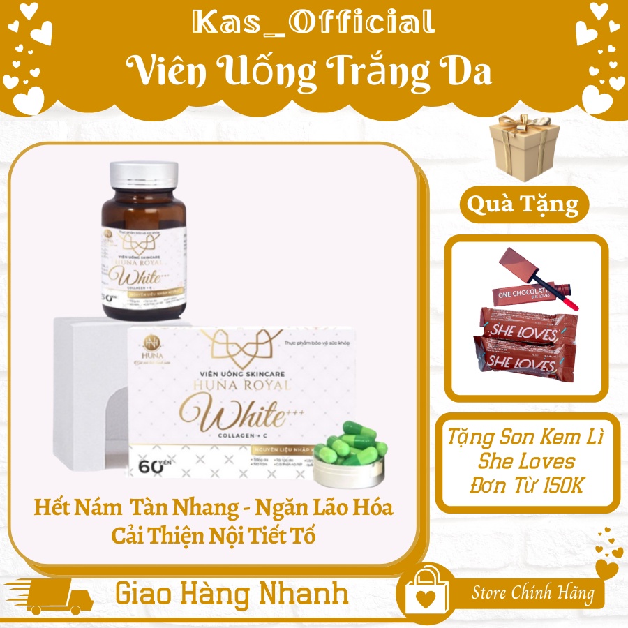 Viên Uống Trắng Da White+++ Ngừa Nám - Trắng Sáng Da - Cải Thiện Nội Tiết Tố Hiệu Quả
