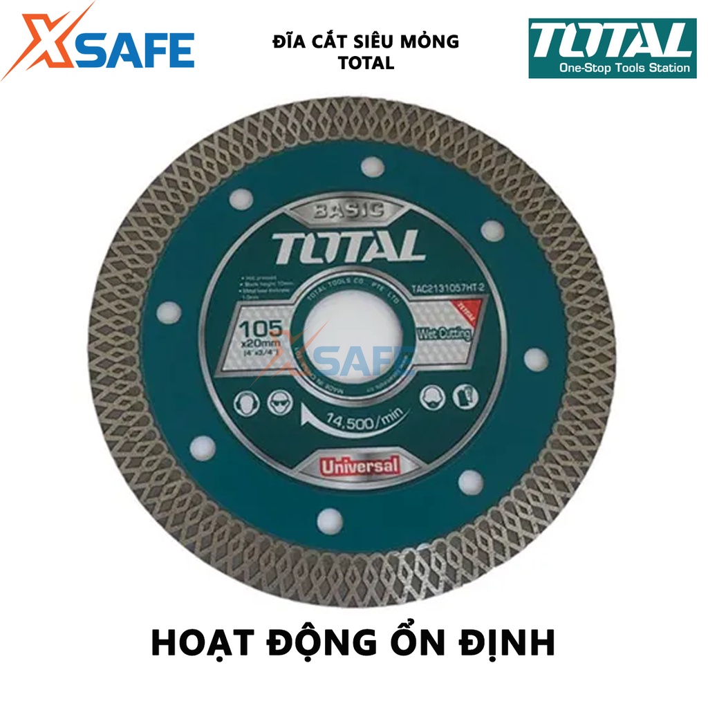 Đĩa cắt siêu mỏng TOTAL chuyên dùng cắt ngói, gốm, đá, gạch, đá cẩm thạch, không cắt được gạch men -