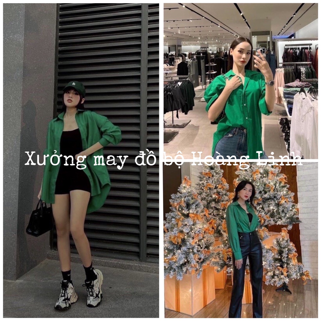 Áo sơ mi nữ màu xanh lụa hàn dài tay - Thun kiểu công sở form rộng oversize phong cách hàn quốc đẹp ulzzang