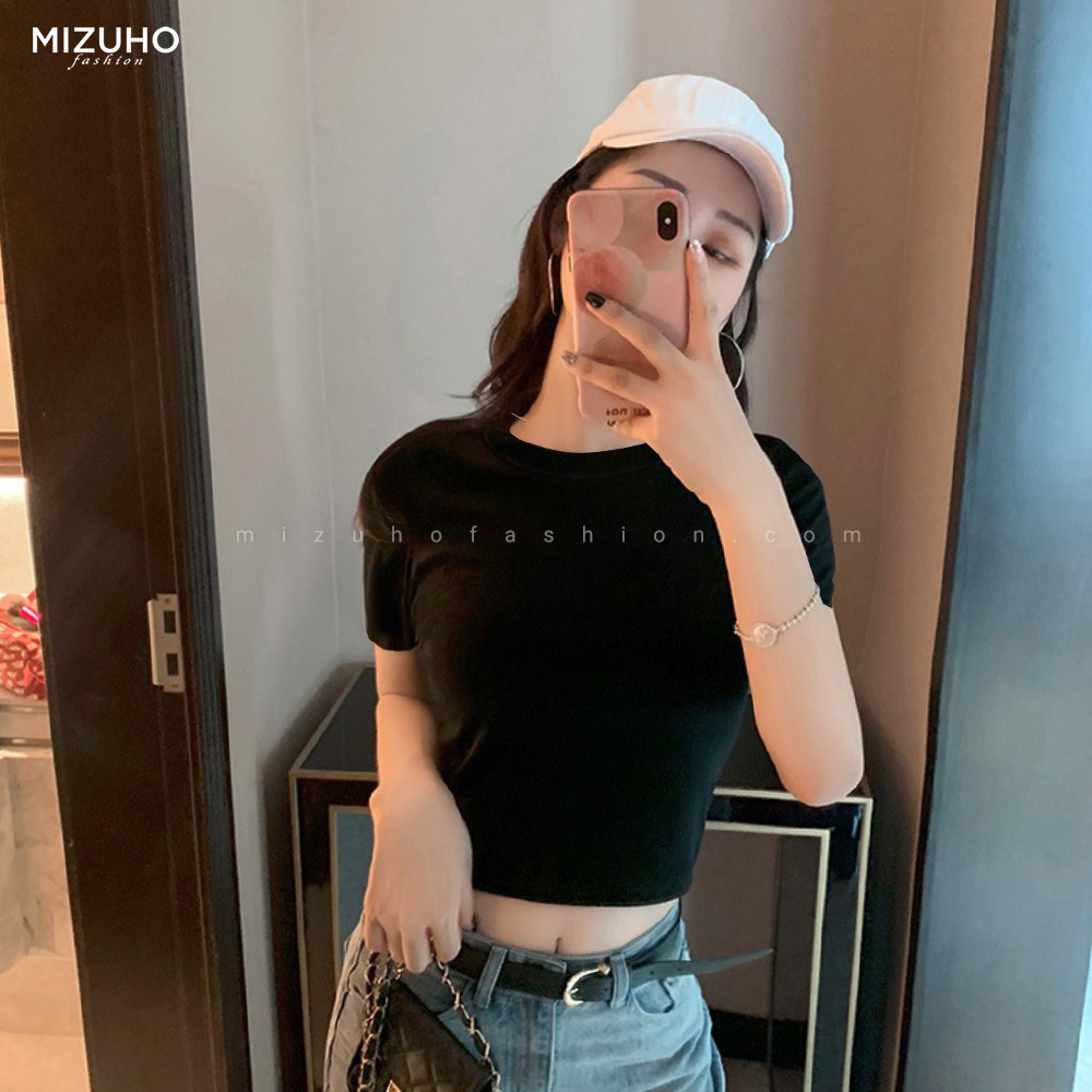 Croptop nữ ôm dáng tay lửng, áo thun body sexy quyến rũ