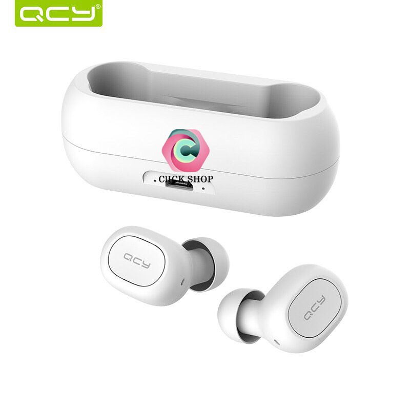 Tai nghe True Wireless bluetooth QCY-T1 có 2 tai kiêm đốc sạc pin 2600mAh - Tai nghe bluetooth QCY T1 dáng thể thao