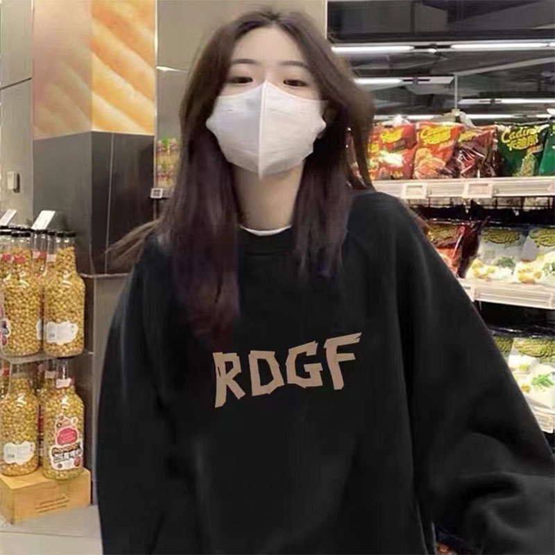 ZHELIHANGFEI Áo Sweater Tay Dài Cổ Tròn Dáng Rộng Phong Cách Preppy