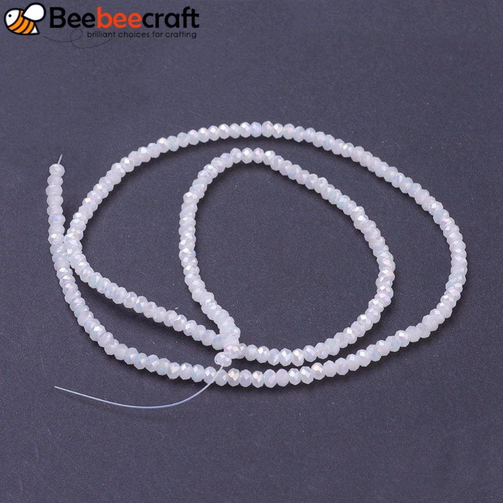 1 Cuộn Dây Xỏ Hạt Thủy Tinh Mạ Điện AB 3x2mm: 0.5mm Khoảng 165~170 Cái / Sợi Nhỏ 16.7 inch